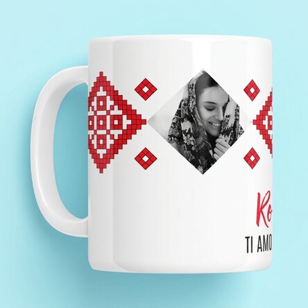 Tazza personalizzata con 2 foto e una frase - Ti amo con tutta l'anima!