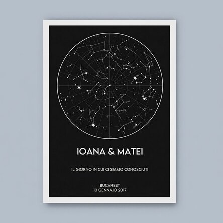 Quadro personalizzato con testo - Mappa delle stelle