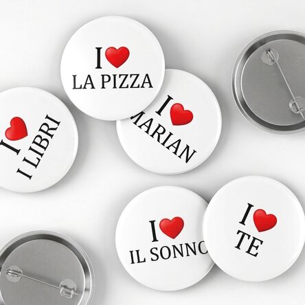 Spilla personalizzata con scritta - I heart