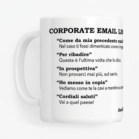 Tazza personalizzata con testo - Indirizzo e-mail aziendale