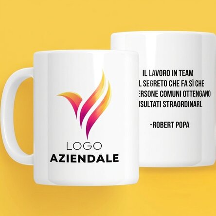 Tazza personalizzata con logo e testo