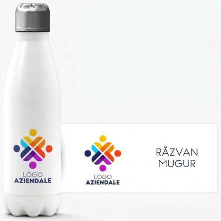 Thermos con base bianca personalizzato con logo e nome