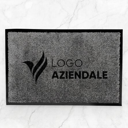 Tappetino d'ingresso per interni personalizzato con logo - Grigio scuro