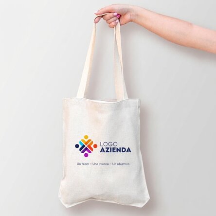 Borsa personalizzata con logo e testo