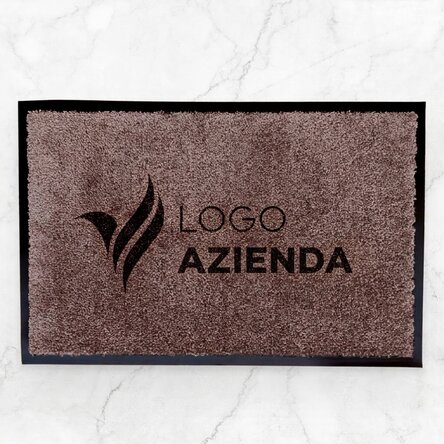 Tappetino d'ingresso per interni personalizzato con logo - Marrone scuro