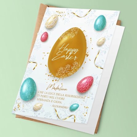 Biglietto di auguri personalizzato con testo - Auguri di Pasqua