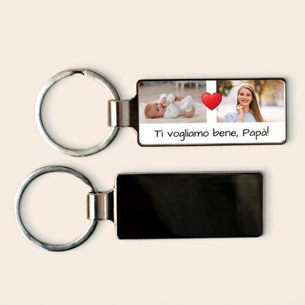 Portachiavi personalizzato con 2 foto e un messaggio