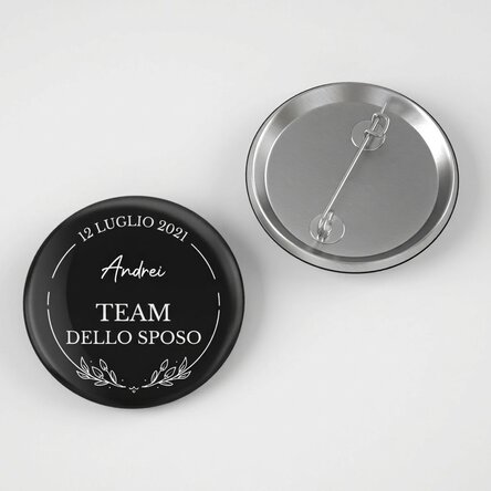 Spilla personalizzata con scritta - Il team dello sposo