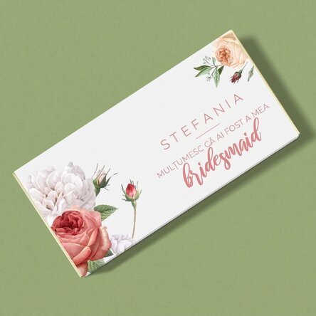 Cioccolato personalizzato con una dedica per il matrimonio