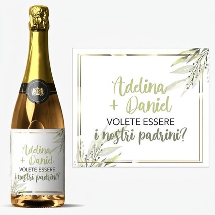 Spumante personalizzato con dedica - Volete essere i nostri padrini?