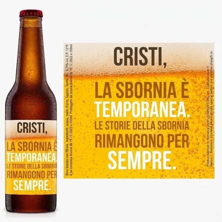 Birra personalizzata con scritta - Le storie