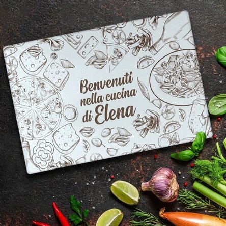Tritavetro personalizzato con scritta - Benvenuto in cucina