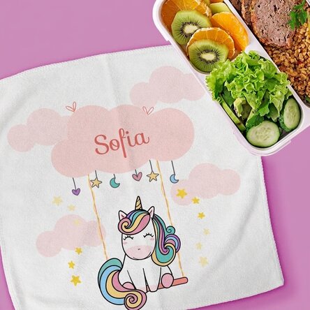 Asciugamano personalizzato con scritta per bambini - Cute Unicorn