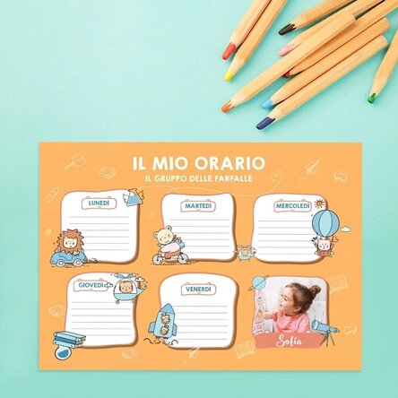 Orario personalizzato con foto e testo - Little ones