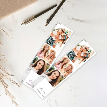 Segnalibro personalizzato con testo e 3 foto