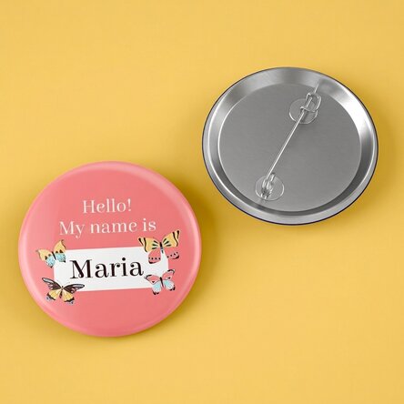 Distintivo personalizzato con nome - Farfalle