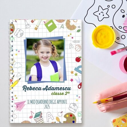 Quaderno personalizzato con foto e testo - Ritorno a scuola
