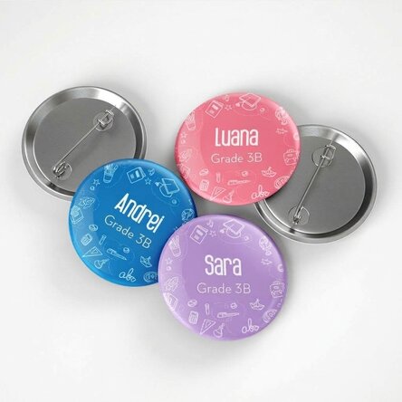 Distintivo personalizzato con scritta - Ritorno a scuola