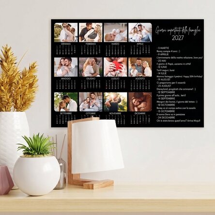 Calendario personalizzato con 12 foto e testo - Giorni speciali