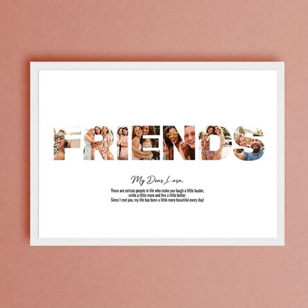Quadro personalizzato in formato orizzontale con 7 foto e testo - FRIENDS