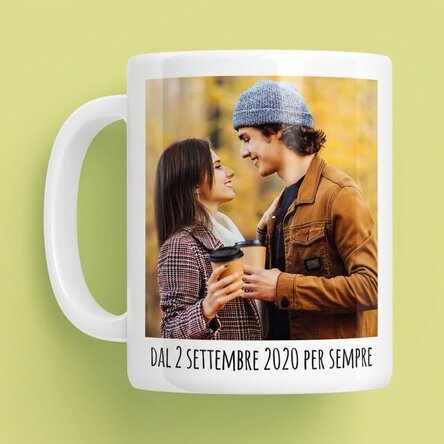 Tazza personalizzata con 2 foto e un testo