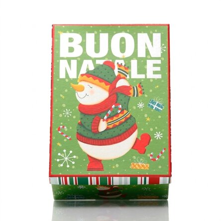 Confezione regalo natalizia verde - modello pupazzo di neve