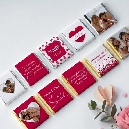 Set di 10 mini cioccolatini personalizzati - Ti amo!