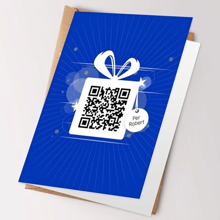 Biglietto di auguri personalizzato con testo e codice QR - Buon compleanno