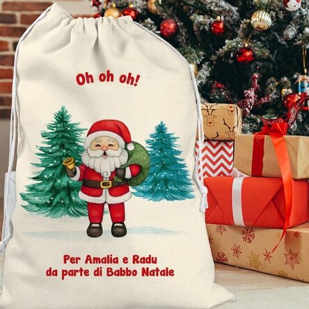 Borsa regalo personalizzata con scritta - Da Babbo Natale