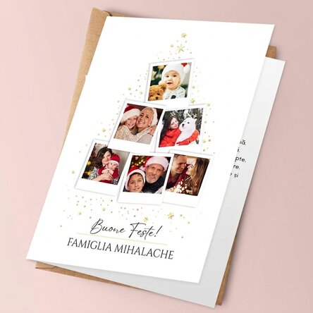 Biglietto di auguri personalizzato con foto e messaggio - Albero di Natale