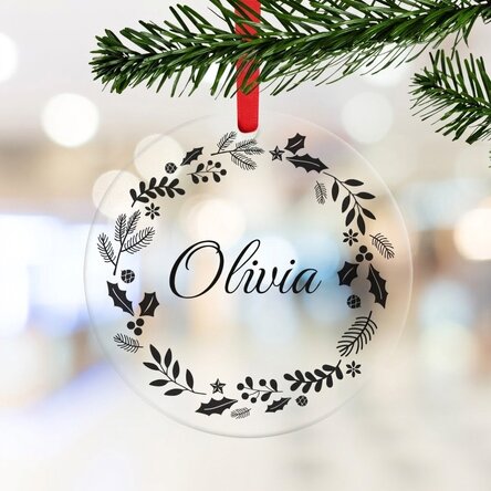 Ciondolo rotondo personalizzato con nome - Buon Natale