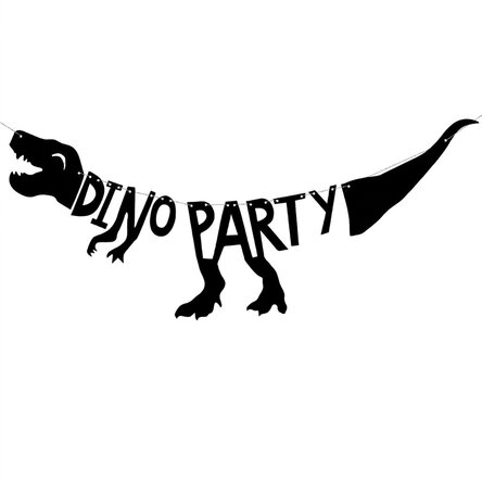 Banner “Dino Party” con i dinosauri