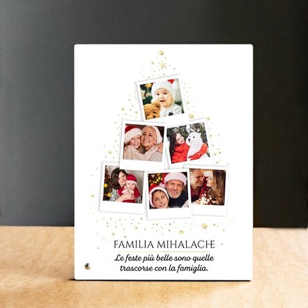 Cornice da scrivania personalizzata con foto e testo - Albero di Natale