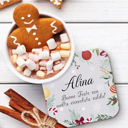 Sottobicchiere personalizzato con scritta - Natale