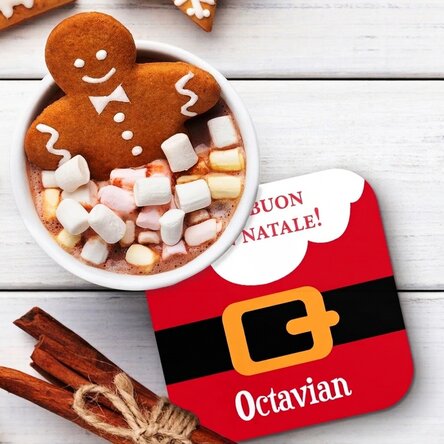 Sottobicchiere personalizzato con la scritta "Ho, ho, ho"