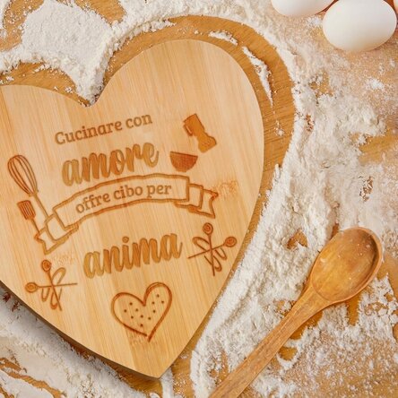 Tagliaverdure a forma di cuore personalizzato con messaggio - Cibo per l'anima