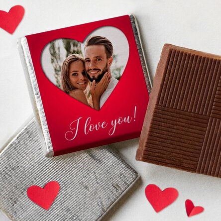 Mini cioccolatino personalizzato con foto e testo - Cuore