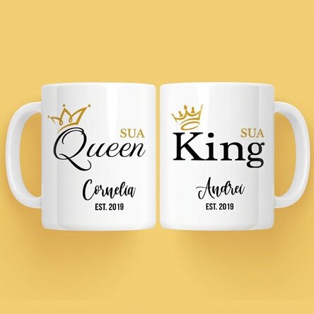 Tazze per coppie con scritta - King & Queen