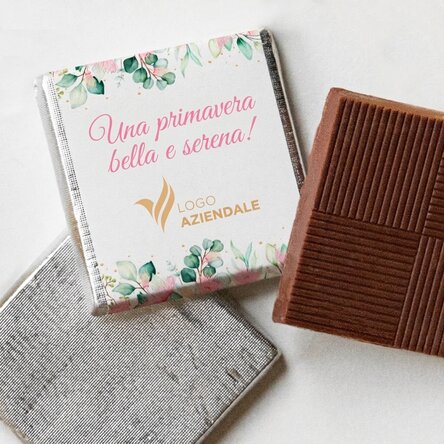 Mini cioccolatino personalizzato con logo e testo - Una bella primavera