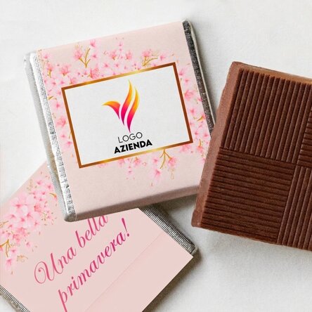 Mini cioccolatino personalizzato con logo e messaggio - Primavera