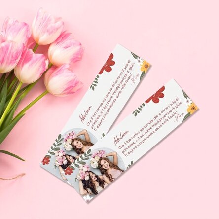 Segnalibro personalizzato con foto e messaggio - Primavera