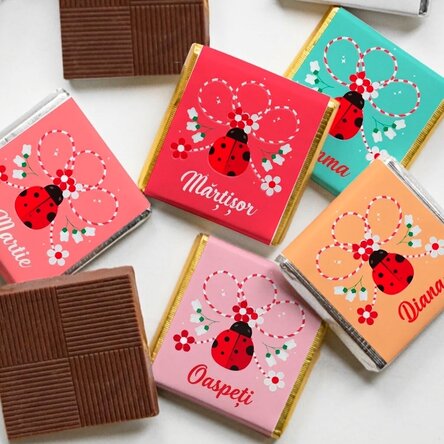 Mini cioccolatino personalizzato con il nome “coccinella”