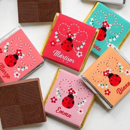 Mini cioccolatino personalizzato con il nome “coccinella”