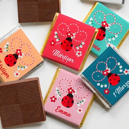 Mini cioccolatino personalizzato con il nome “coccinella”