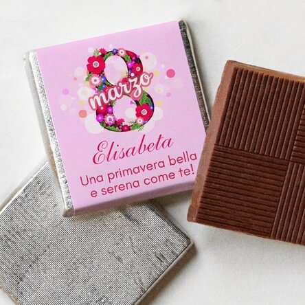 Mini cioccolatino personalizzato con messaggio - 8 marzo
