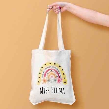 Borsa personalizzata con nome per la maestra