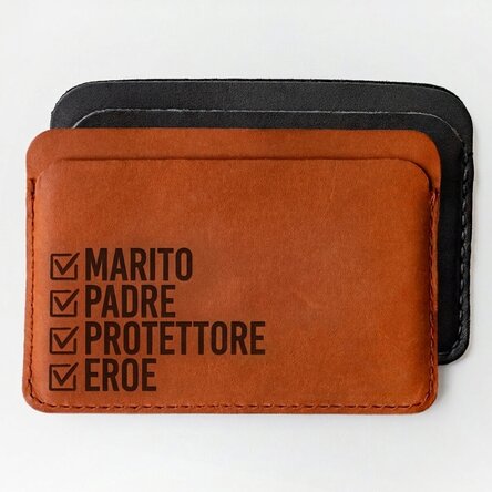 Portafoglio in pelle personalizzato con scritta - HERO