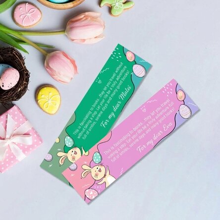 Segnalibro personalizzato con un messaggio di Pasqua