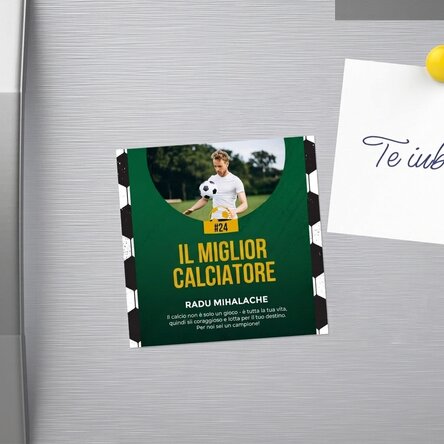Magnete 10x10 personalizzato con foto e testo - Calcio