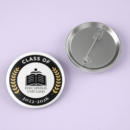 Distintivo personalizzato con testo e logo per la laurea